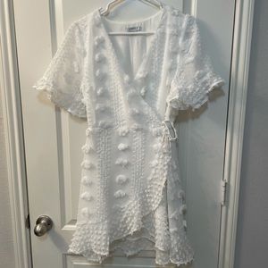 Pink Lily white dress